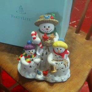 Partylite snowman trio t-lite holder